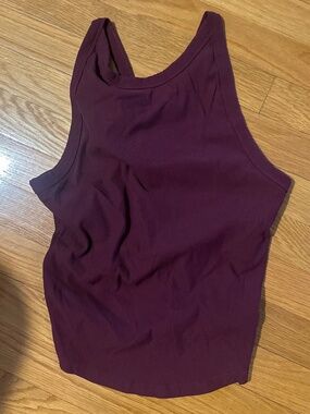 SuperForm™ Rib High Neck Tank Shiraz M